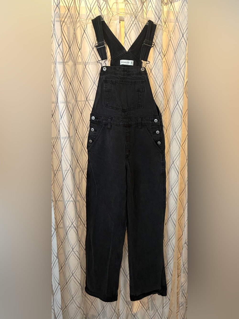 Abercrombie & Fitch Black Denim Overalls - Classic Bib Romper